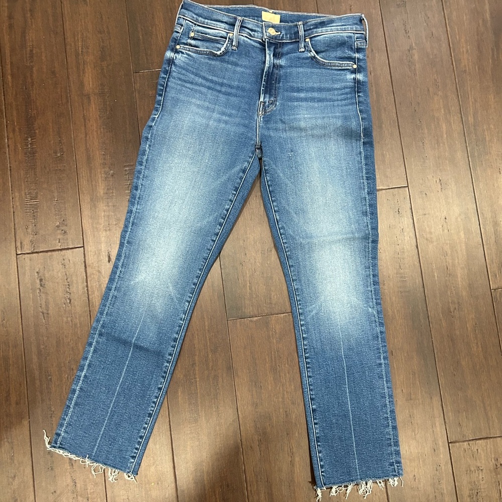 MOTHER The Rascal Ankle Fray Jeans in Blue - Picture 2 of 6